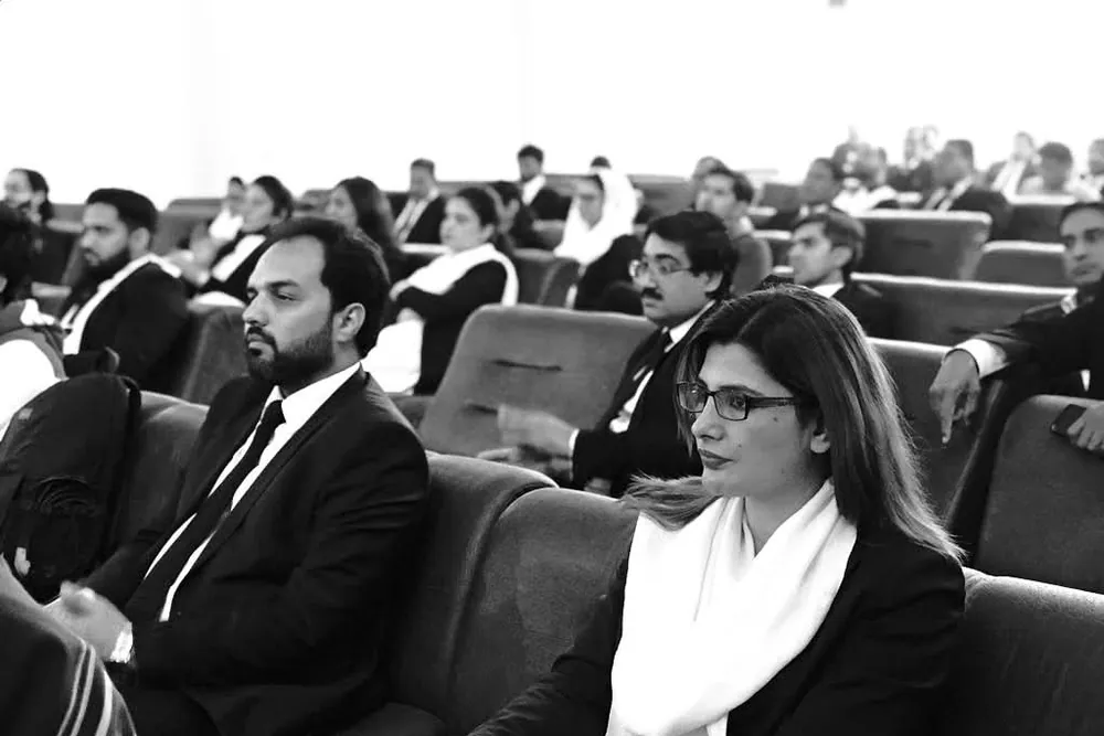 Asma Muzafar Khan at a legal seminar
